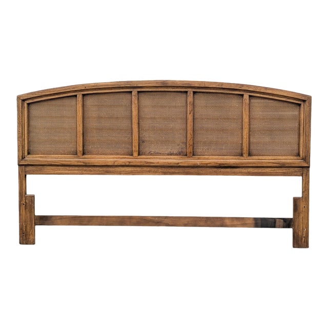 Vintage Thomasville Woven Rattan King Headboard For Sale