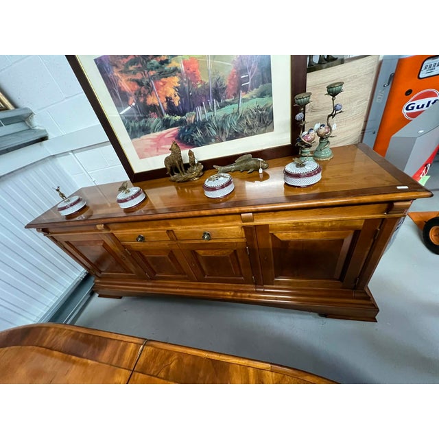 Wood Large Cherry Wood Sideboard, 1980s For Sale - Image 7 of 7