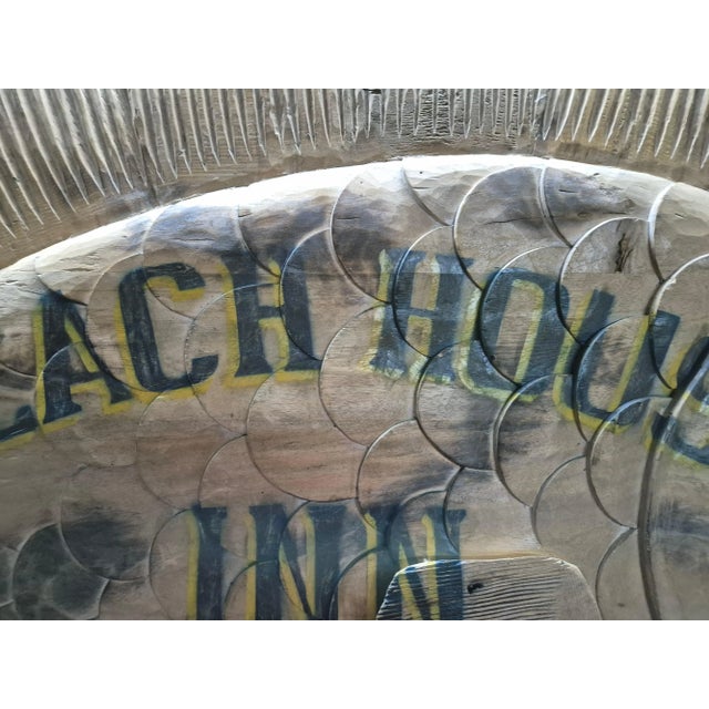 Carved Fish Trade Sign for "Beach House Inn, Brant Point" For Sale - Image 9 of 12