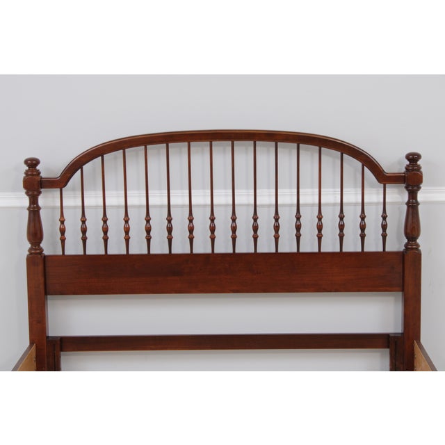 Traditional Cherry Queen or Full Size Spindle Bed For Sale - Image 3 of 15