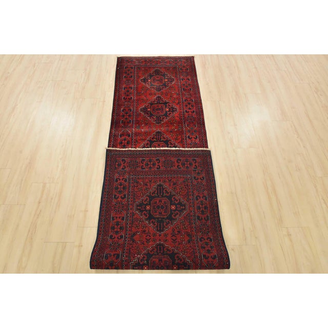 Turkmen Runner 2’6” X 9’5” Red Wool Tribal Hand-Knotted Oriental Rug For Sale - Image 11 of 12