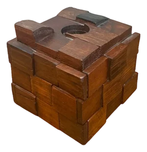 Vintage Brutalist Abstract Wood Tissue Box