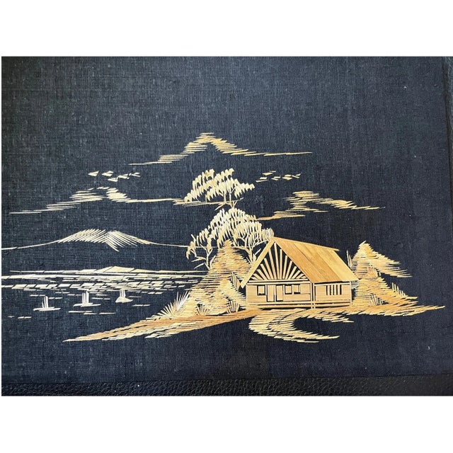 Mid 20th Century 10 Vintage Indonesian Wheat Straw Art Panels Mid Century Balinese Folk Art 8" For Sale - Image 5 of 13