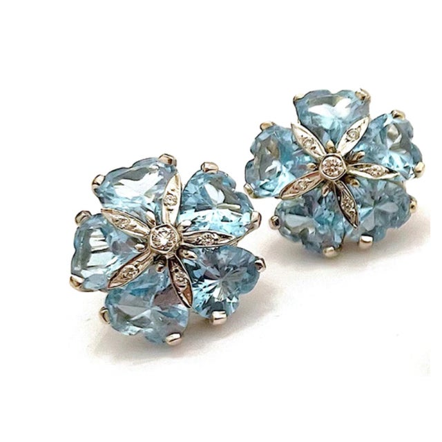 Christina Addison 18kt Yellow Gold Sand Dollar Earring With Citrine and Diamonds - a Pair For Sale - Image 9 of 12