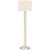 AERIN by Visual Comfort Signature Shae 65" Sculpted Floor Lamp in Gilded Iron with Linen Shade For Sale