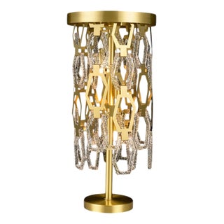 Collection Medea Table Lamp in Metal and Crystal by Jago For Sale
