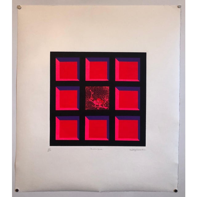 Ushio Shinohara Silkscreen Day Glo Fluorescent Japanese Gyu-chan Neo Dada Print Plum Tree Litho c.1969 For Sale - Image 9 of 10