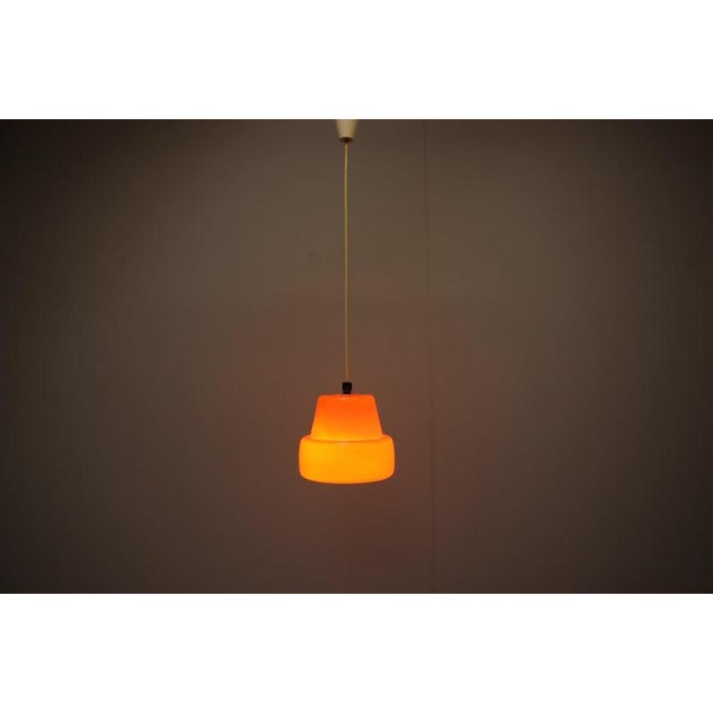 Vintage Orange Glass Pendant Lamp, Czechoslovakia, 1970 For Sale - Image 6 of 9