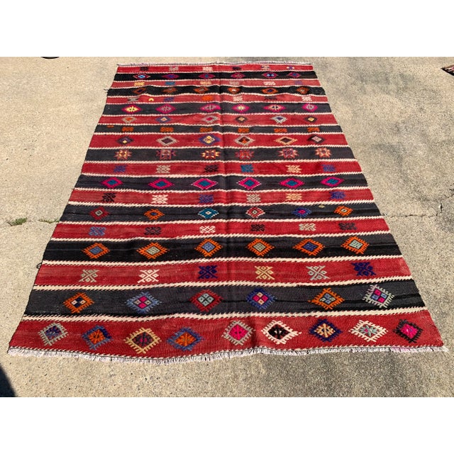 Vintage Turkish Kilim Rug - For Sale - Image 10 of 10