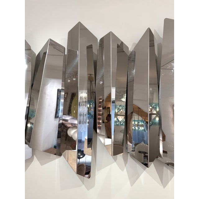 Metal Large Wall Lamp Sconce Metal Sculpture by Mario Torregiani, Italy, 1990s For Sale - Image 7 of 12