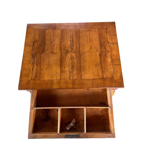 Carlo X Italian Walnut Side Table, 1820s For Sale - Image 5 of 16