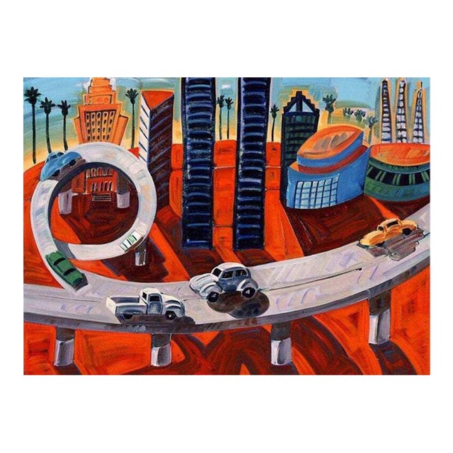 Frank Romero "Cheech's Downtown" Giclee Print Limited Edition Signed, 6 of 7 For Sale