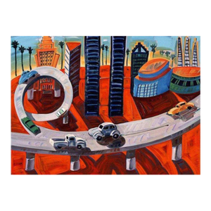 Frank Romero "Cheech's Downtown" Giclee Print Limited Edition Signed, 6 of 7