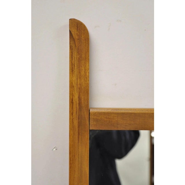 Brown Vintage Mid Century Modern Sculpted Walnut Finial Modernist Wall Mirror For Sale - Image 8 of 11