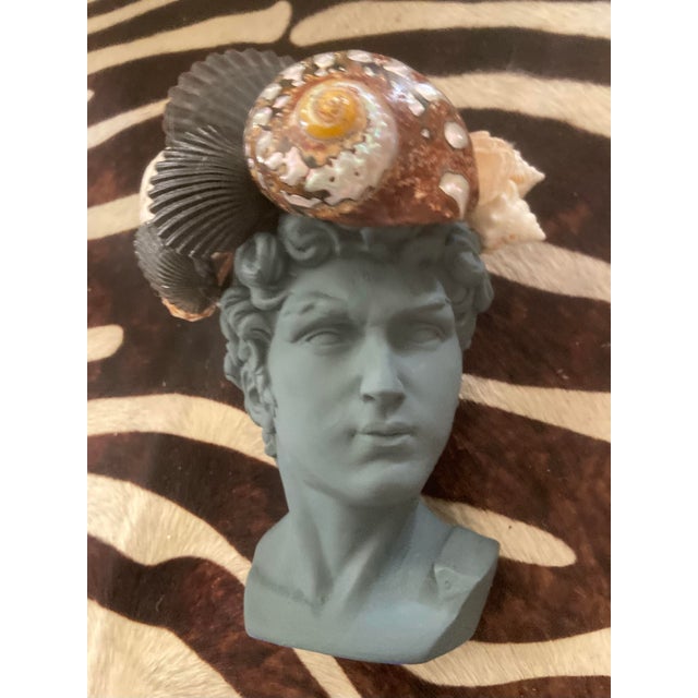Shell-Encrusted Bust in Farrow & Ball Inchyra, “The May River Matador” For Sale - Image 12 of 12