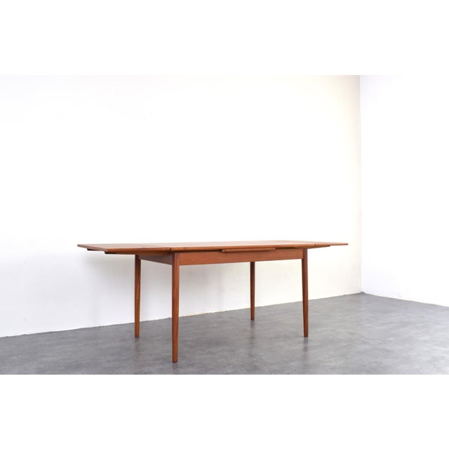 Brown Mid-Century Danish Teak Extendable Dining Table, 1960s For Sale - Image 8 of 16