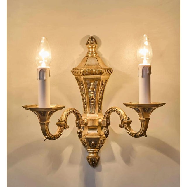 Neo-Renaissance Brass Wall Sconces, Set of 2 For Sale - Image 3 of 10