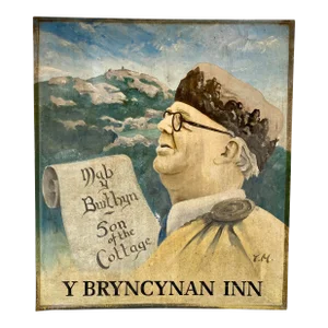 Vintage Original Metal Y Bryncynan Pub Sign From the U K