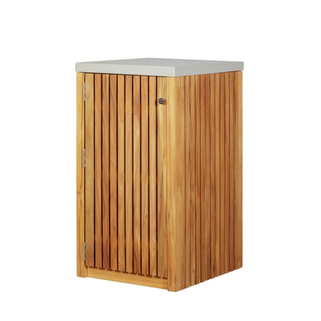 Eclipse Outdoor Solid Teak Wood Cabinet For Sale - Image 4 of 11