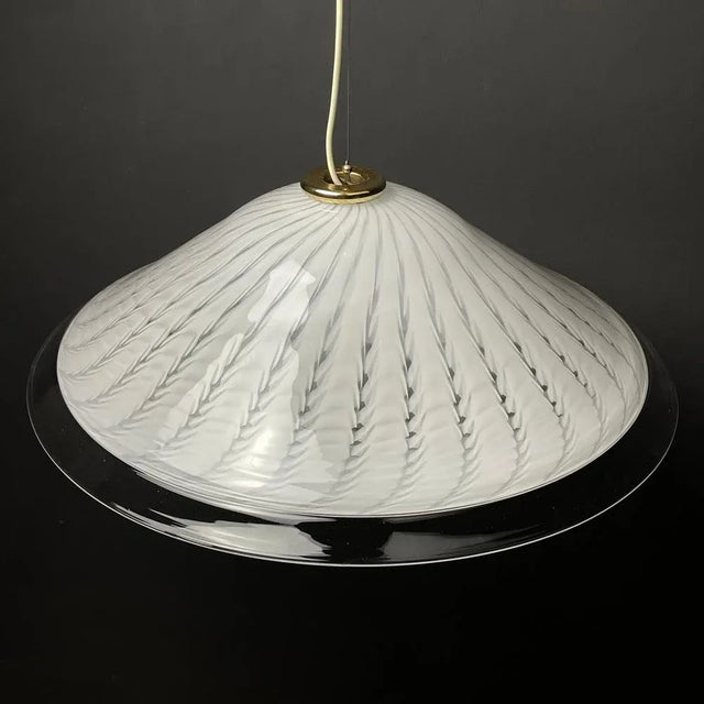 Swirl Murano Glass Pendant Lamp, Italy, 1970s For Sale - Image 10 of 13