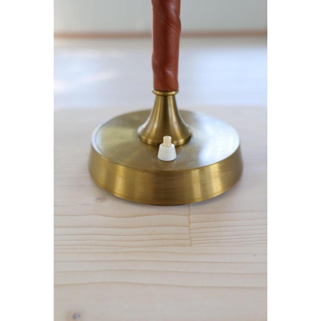 Metal Mid-Century Modern Table Lamp with Brass Base attributed to Ewå Värnamo, 1950s For Sale - Image 7 of 11