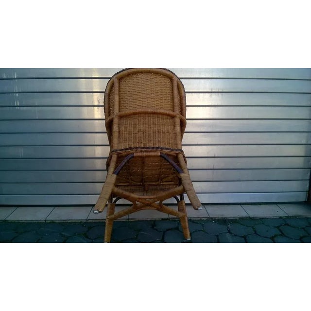 Rattan & Wicker Armchair, 1970s For Sale - Image 4 of 12