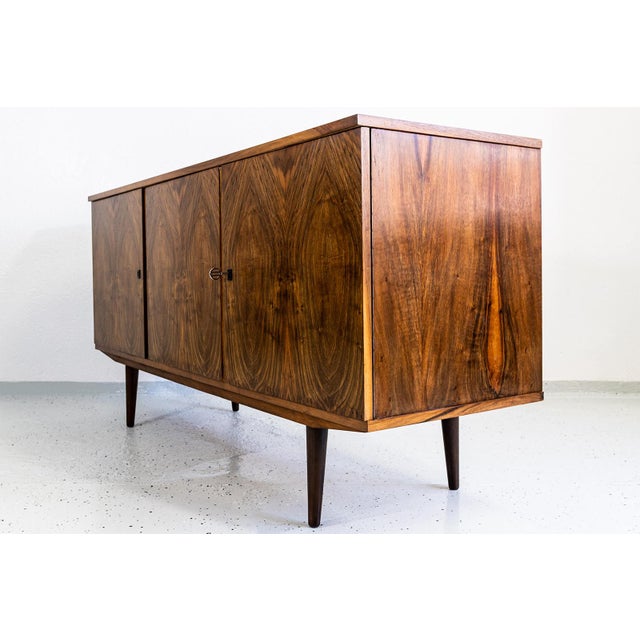 Vintage Walnut Sideboard from LFM, Poland, 1970s For Sale - Image 4 of 13