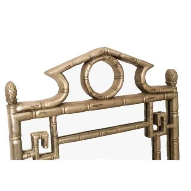 Silver Chinoiserie Style Faux Bamboo Mirror For Sale - Image 8 of 8