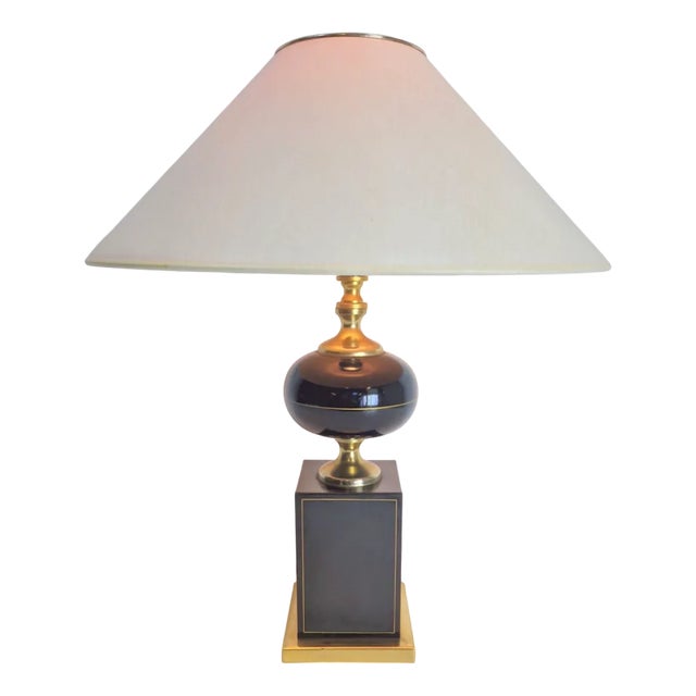 Vintage Regency Brass Table Lamp from Le Dauphin, 1970s For Sale