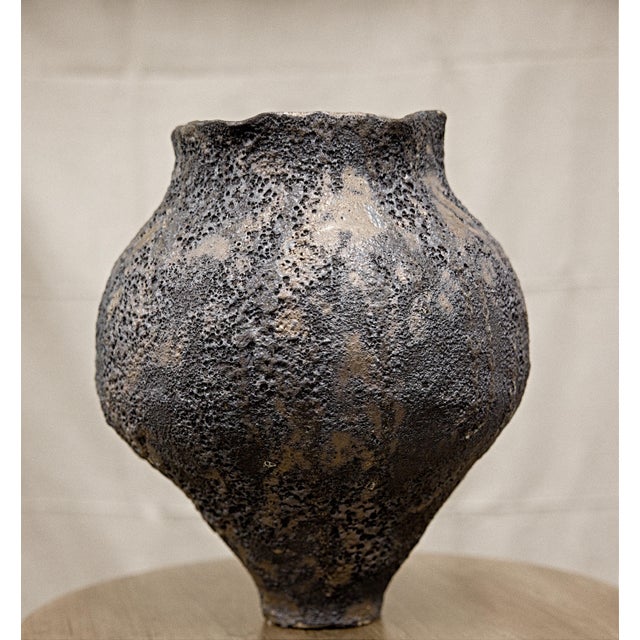 Ceramic Traditional Textured Moon Jars For Sale - Image 7 of 10
