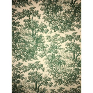 Schumacher Green Forest Deer Wildlife Toile Wallpaper Roll For Sale