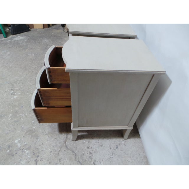 Gustavian Style Unique 3 Drawer Nightstands For Sale - Image 4 of 9