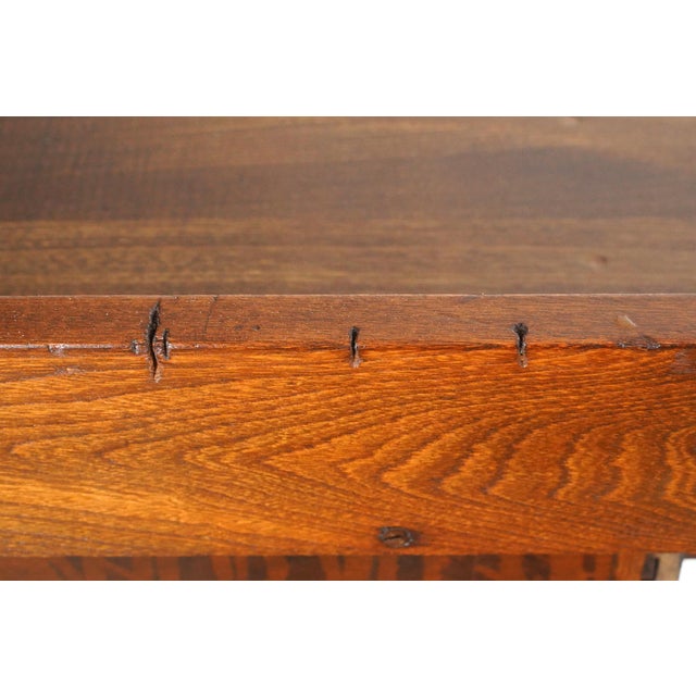 Mid Century Modern Six Drawer Oak Office Desk For Sale - Image 4 of 12