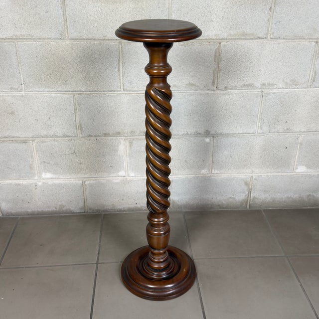 Vintage Wooden Pedestal from Artigianato Italiano, 1960s For Sale - Image 11 of 11