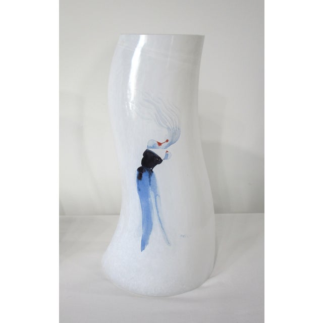 Mid-Century Modern 2 Kosta Boda " Cat Walk " Handblown Vases by Kjell Engman For Sale - Image 3 of 12
