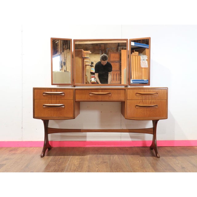 1960s Mid Century Modern Vintage Teak Vanity Desk by G Plan Dansih Style Dresser For Sale - Image 10 of 11