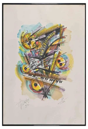 Roger Lersy, Abstract Composition, Original Etching, 1992