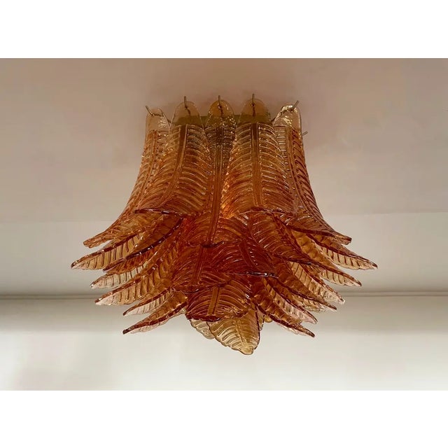 Murano Ceiling Lamp, 32 Amber Felci Glasses For Sale - Image 10 of 10