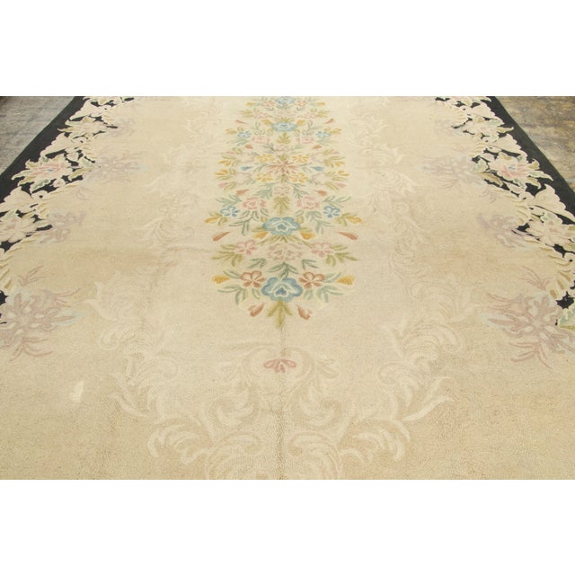 Oversized Vintage Hooked Floral Wool Runner by Rug & Kilim, 1950-1959 For Sale In New York - Image 6 of 9