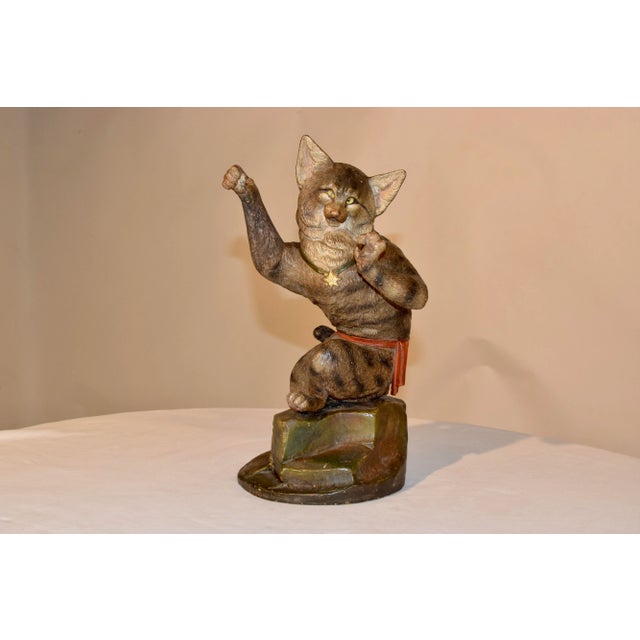 Victorian 19th C Austrian Terracotta Cat For Sale - Image 3 of 9