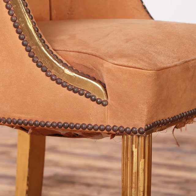 French Giltwood Upholstered Accent Chair, Circa 1930 For Sale - Image 4 of 5