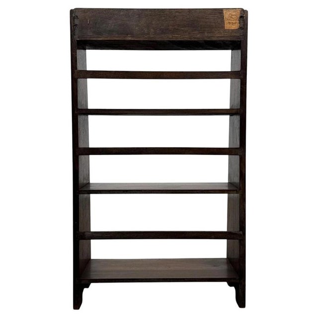 Wood Antique English Oak Open Bookcase For Sale - Image 7 of 11