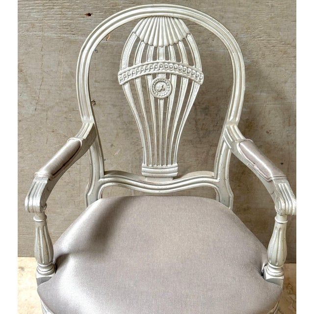 Pair Maison Jansen Silverleaf 'Montgolfier' Hot-Air Balloon Arm Chairs For Sale - Image 4 of 10