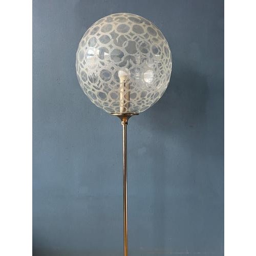Vintage Glass Floor Lamp by Doria Leuchten For Sale - Image 9 of 13