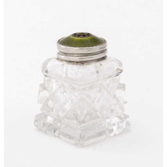 Mid-Century Modern Mid 20th Century Norwegian Sterling Silver & Glass Salt Shakers - Set of 4 For Sale - Image 3 of 6