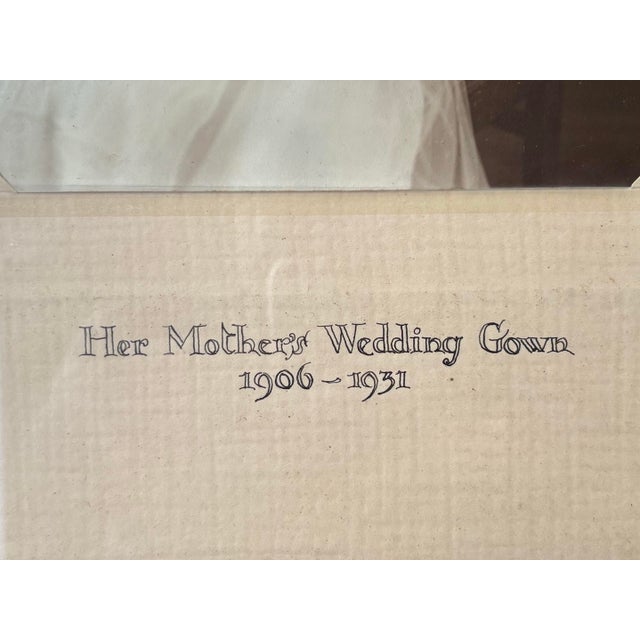 Early 20th Century 1931 Hand-Colored Bridal Portrait in Original Frame – “Her Mother’s Wedding Gown 1906–1931” For Sale - Image 5 of 8