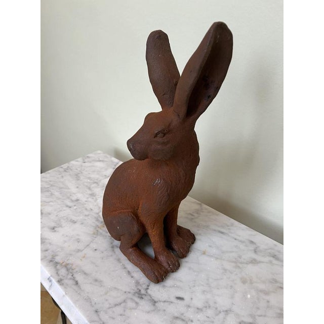 Cast Iron Model of a Wild Hare Looking Over Its Shoulder For Sale - Image 3 of 6