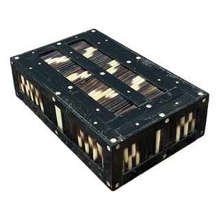 Vintage Sliding Door Quill Box For Sale