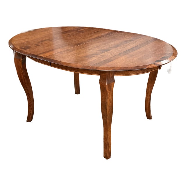 Traditional Queen Anne Style Oval Extension Dining Table For Sale