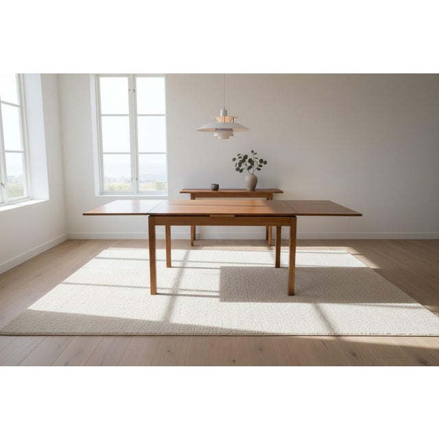 Mid-Century Modern 1960s Scandinavian Mid-Century Modern Teak Dining Table With Hidden Extension Leaves For Sale - Image 3 of 10